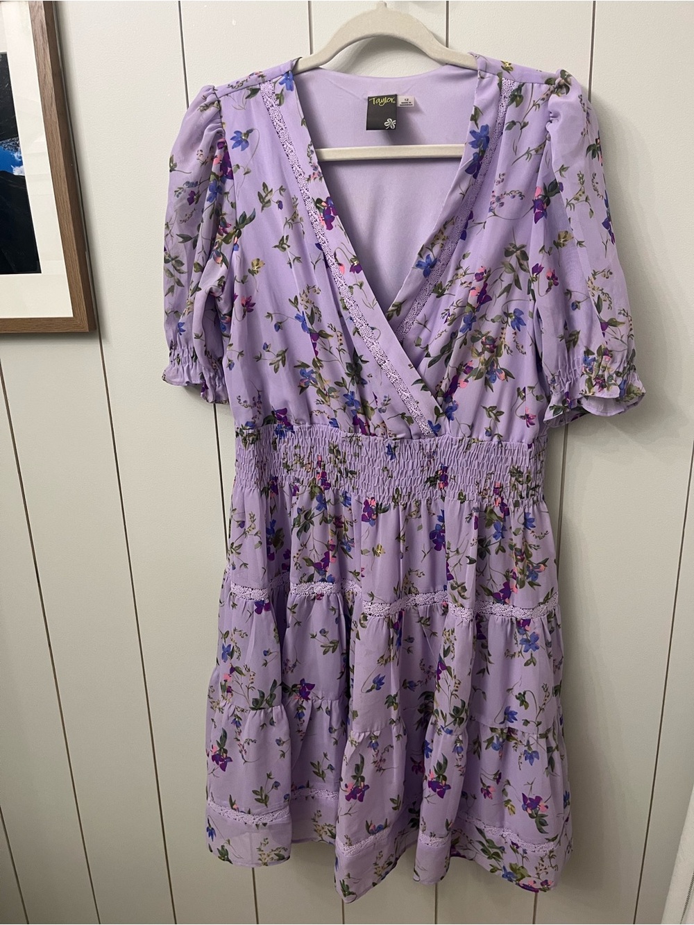 Taylor Lilac Floral Wrap Dress